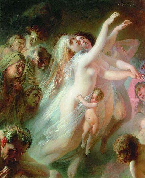 Konstantin Makovsky Charon transfers the souls of deads over the Stix river Germany oil painting art